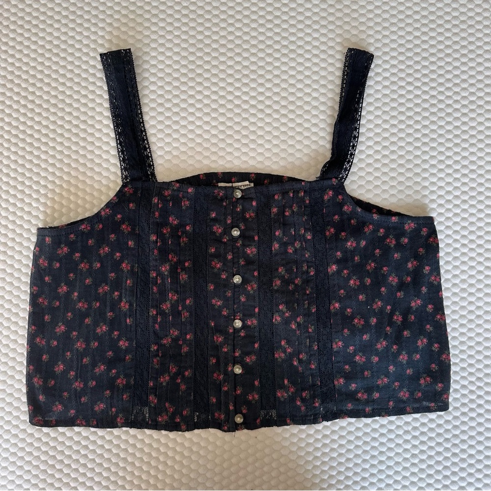 NWOT American Eagle Floral Crop Top- sz L